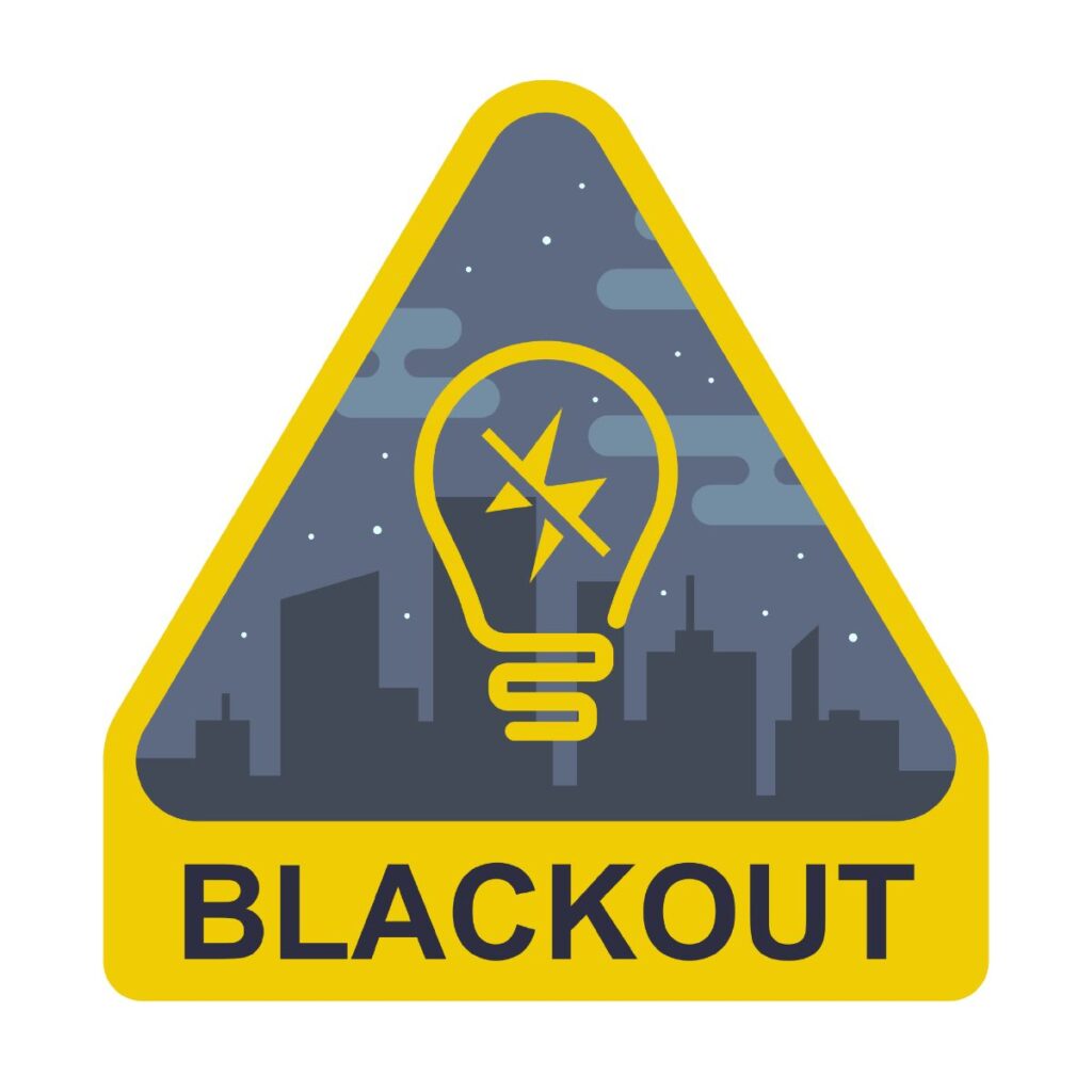 black out yellow sign