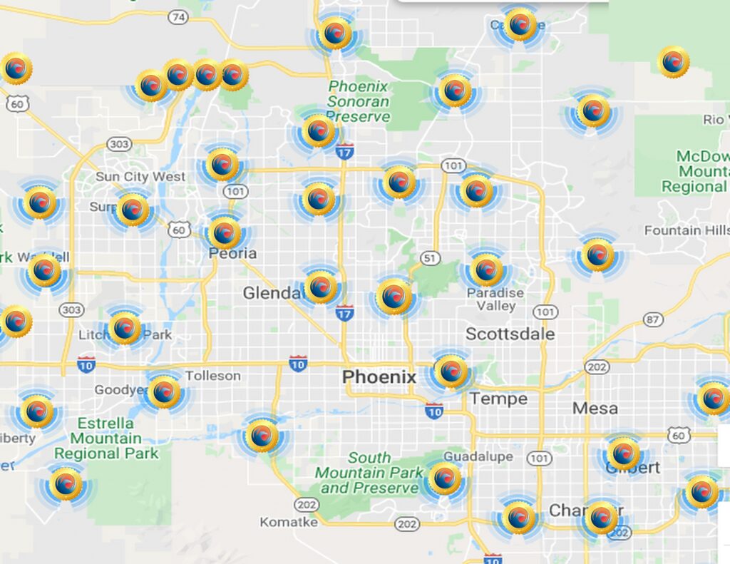 map with solar tags