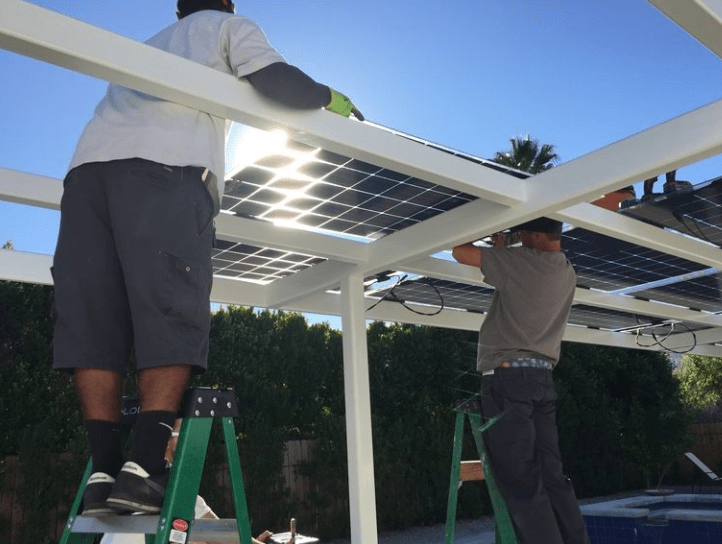 men working on solar
