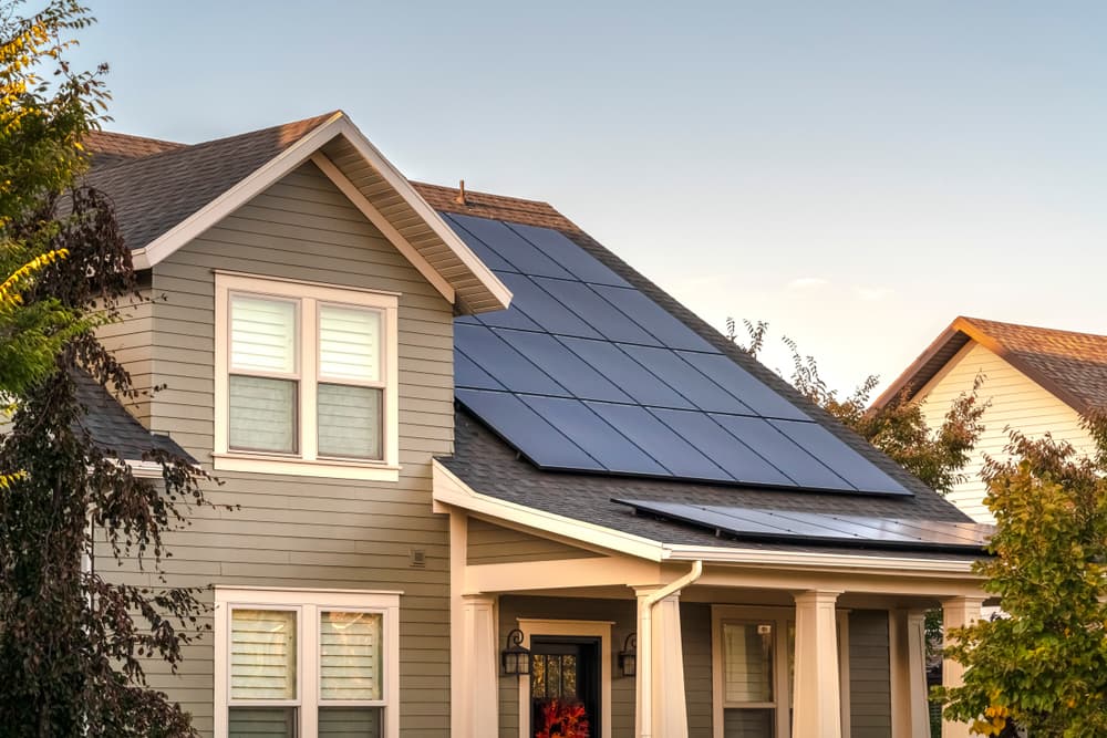 solar panels powering a smart home