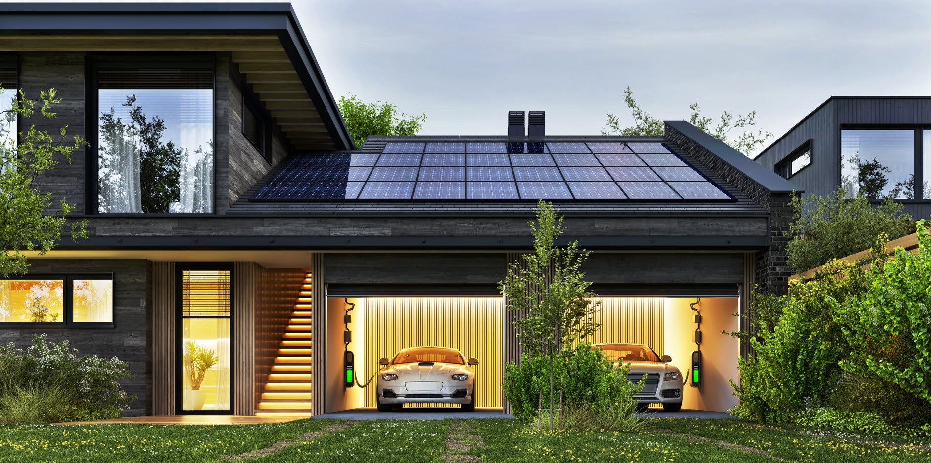 Solar energy install using photovoltaic panels, solar storage, and ev chargers