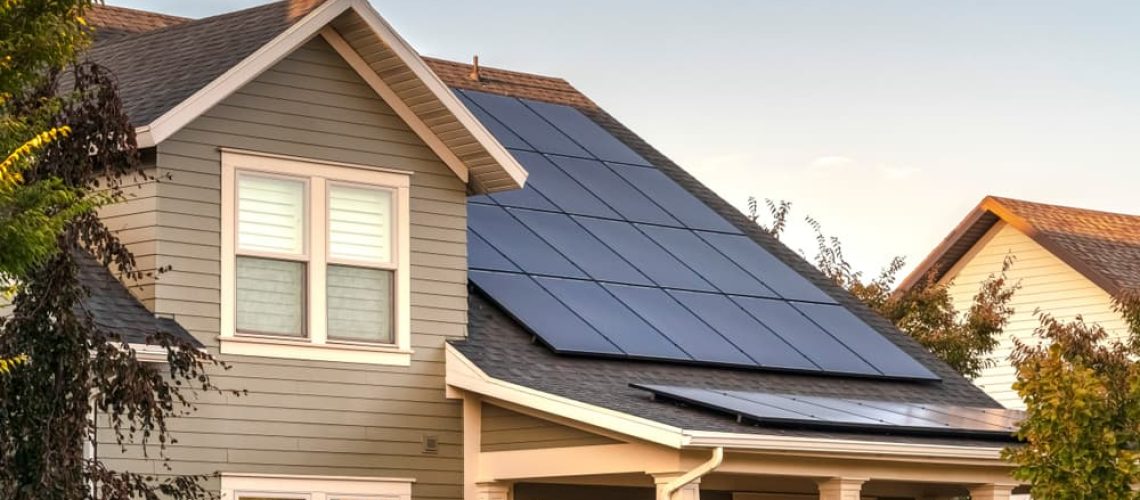 solar panels powering a smart home